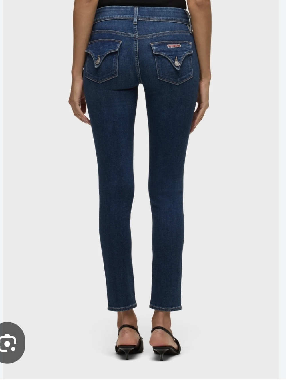 Hudson Women's Dark Wash Midrise Straight Leg Flap Jeans 25